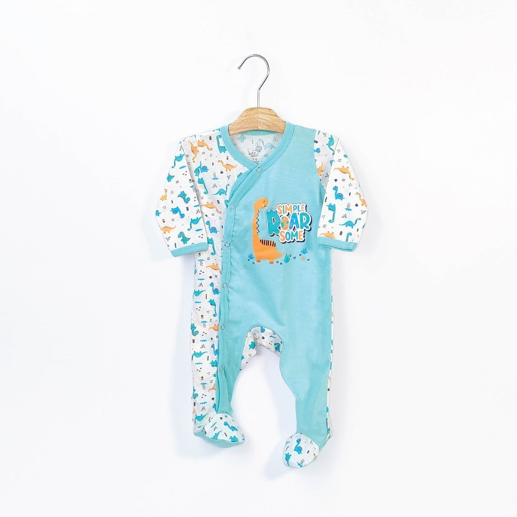 Beeson Newborn Baby Boy Long Sleeve Jumpsuit with Cover Leg 18046