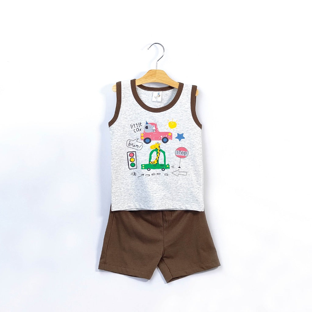 Beeson Toddler Kids Boy Singlet with Short Pants Suit Set 18131