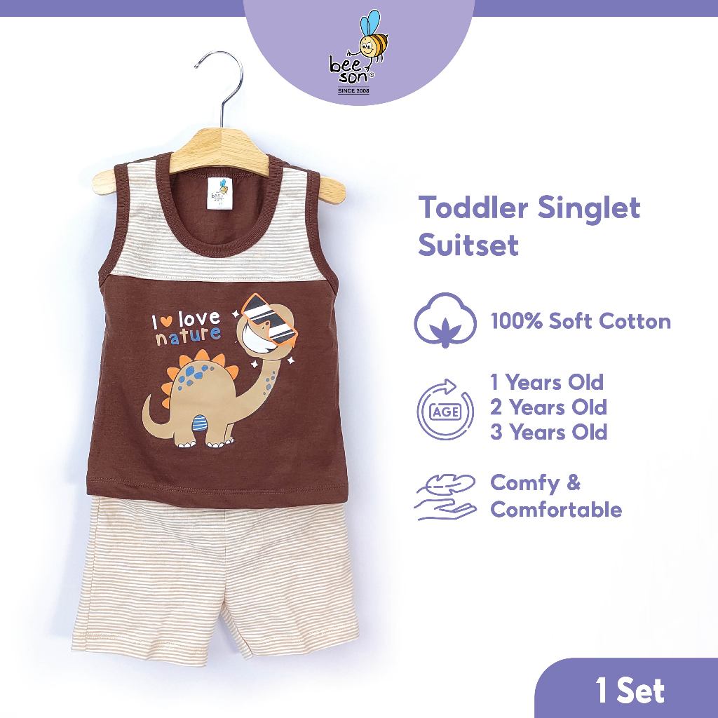 Beeson Toddler Kids Boy Singlet with Short Pants Suit Set 18136