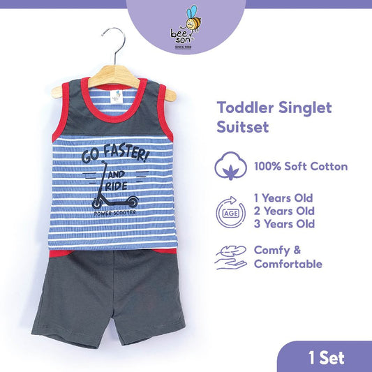 Beeson Toddler Kids Boy Singlet with Short Pants Suit Set 18135