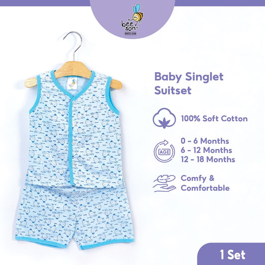 Beeson Newborn Baby Boy Singlet with Short Pants Suit Set 12132