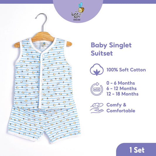 Beeson Newborn Baby Boy Singlet with Short Pants Suit Set 12180