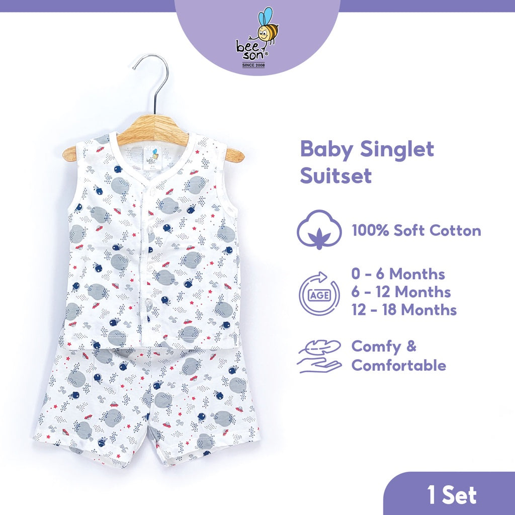 Beeson Newborn Baby Boy Singlet with Short Pants Suit Set 12186