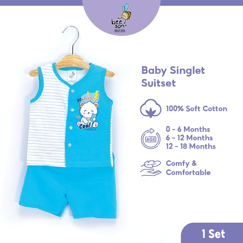 Beeson Newborn Baby Boy Singlet with Short Pants Suit Set 12192