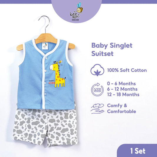 Beeson Newborn Baby Boy Singlet with Short Pants Suit Set 12162