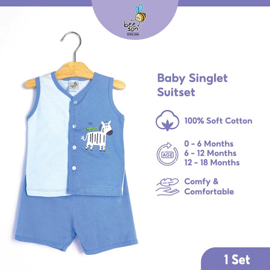 Beeson Newborn Baby Boy Singlet with Short Pants Suit Set 13343