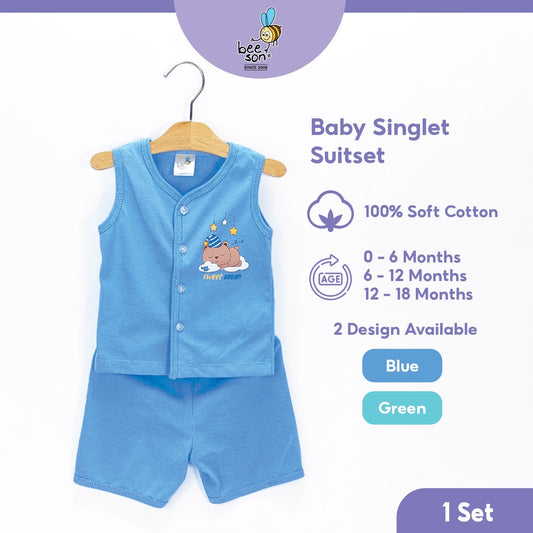 Beeson Newborn Baby Boy Singlet with Short Pants Suit Set 13364