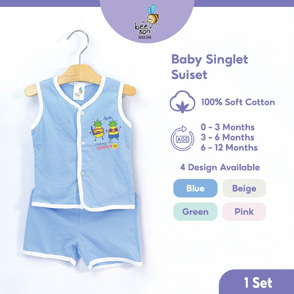 Beeson Newborn Baby Boy / Girl Singlet with Short Pants Suit Set 13285