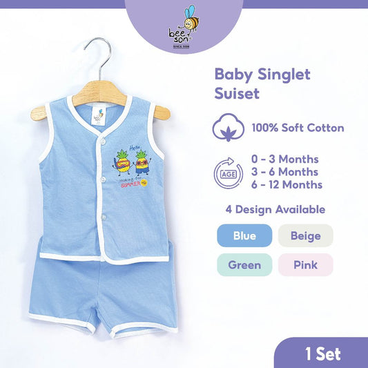 Beeson Newborn Baby Boy / Girl Singlet with Short Pants Suit Set 13285