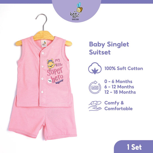 Beeson Newborn Baby Girl Singlet with Short Pants Suit Set 13324