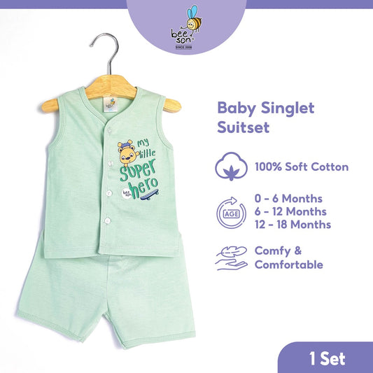 Beeson Newborn Baby Boy Singlet with Short Pants Suit Set 13324