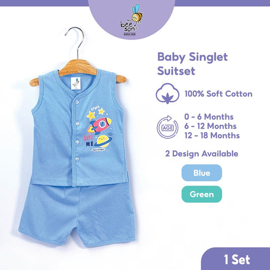 Beeson Newborn Baby Boy Singlet with Short Pants Suit Set 13292