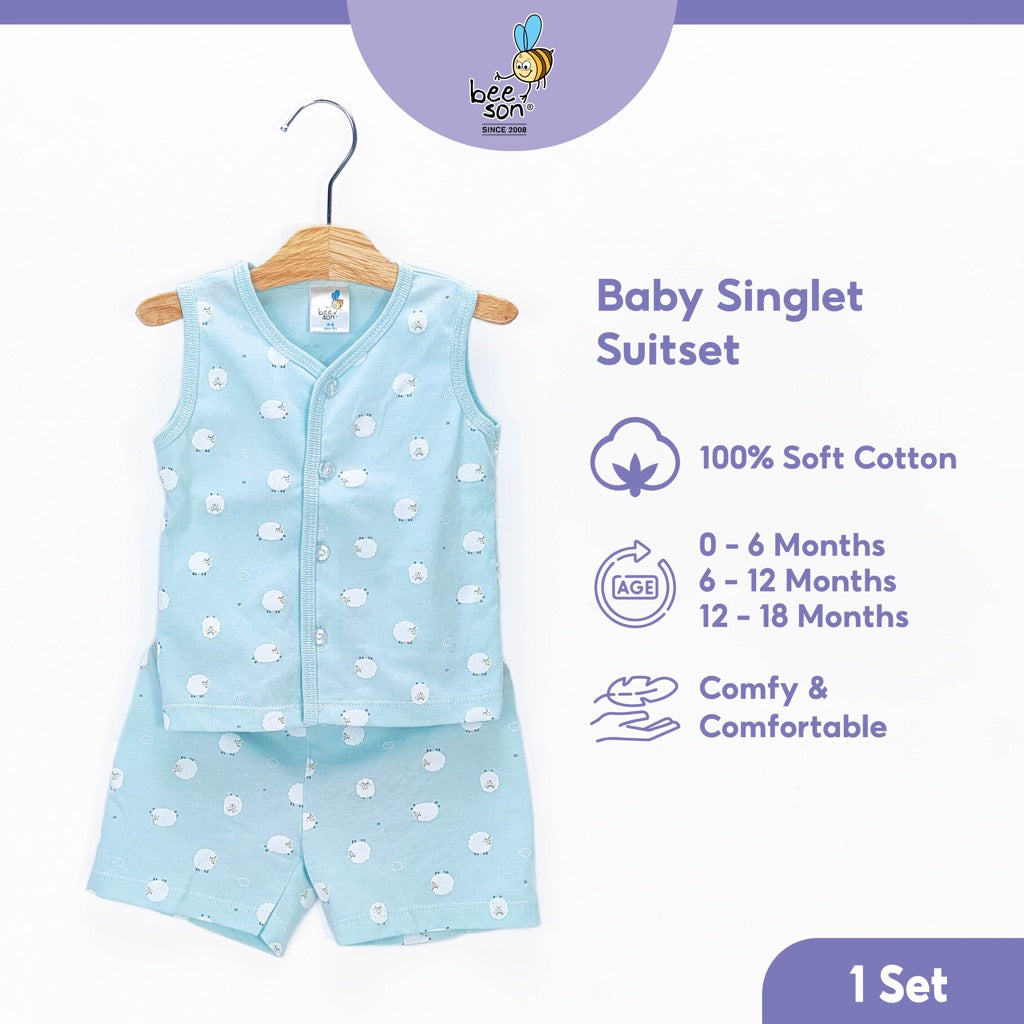 Beeson Newborn Baby Boy Singlet with Short Pants Suit Set 12198