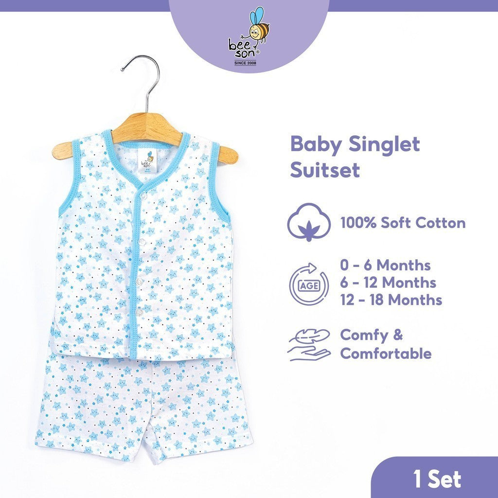 Beeson Newborn Baby Boy Singlet with Short Pants Suit Set 12144