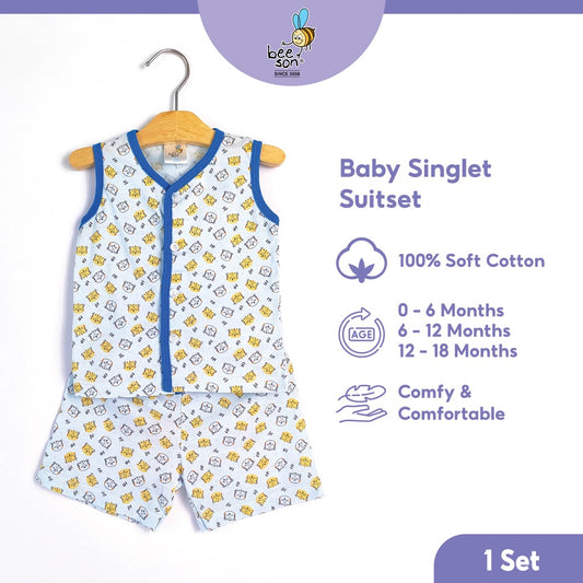 Beeson Newborn Baby Boy Singlet with Short Pants Suit Set 12168