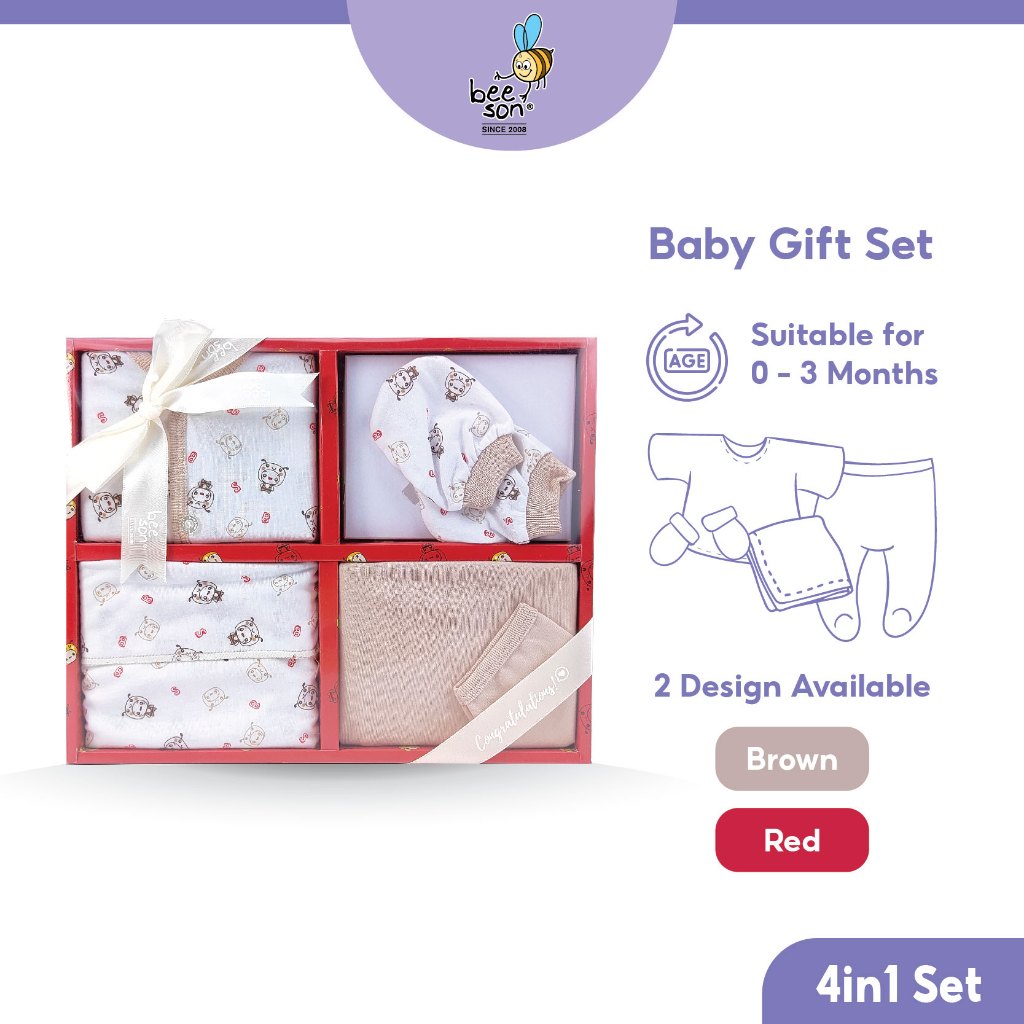 Beeson 4in1 Newborn Baby Boy / Girl Hamper Gift Set Box 10904