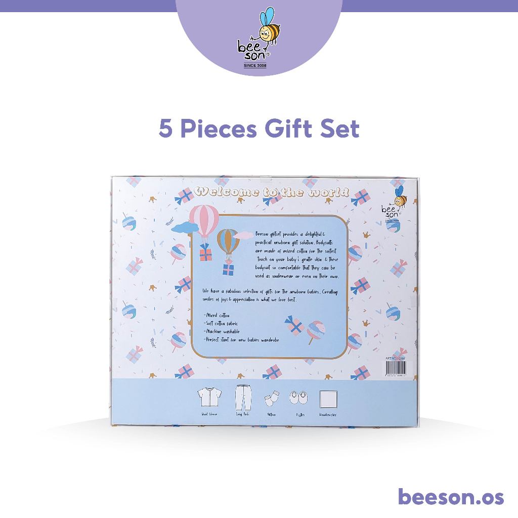 Beeson 5in1 Newborn Baby Boy / Girl Hamper Gift Set Box 10901