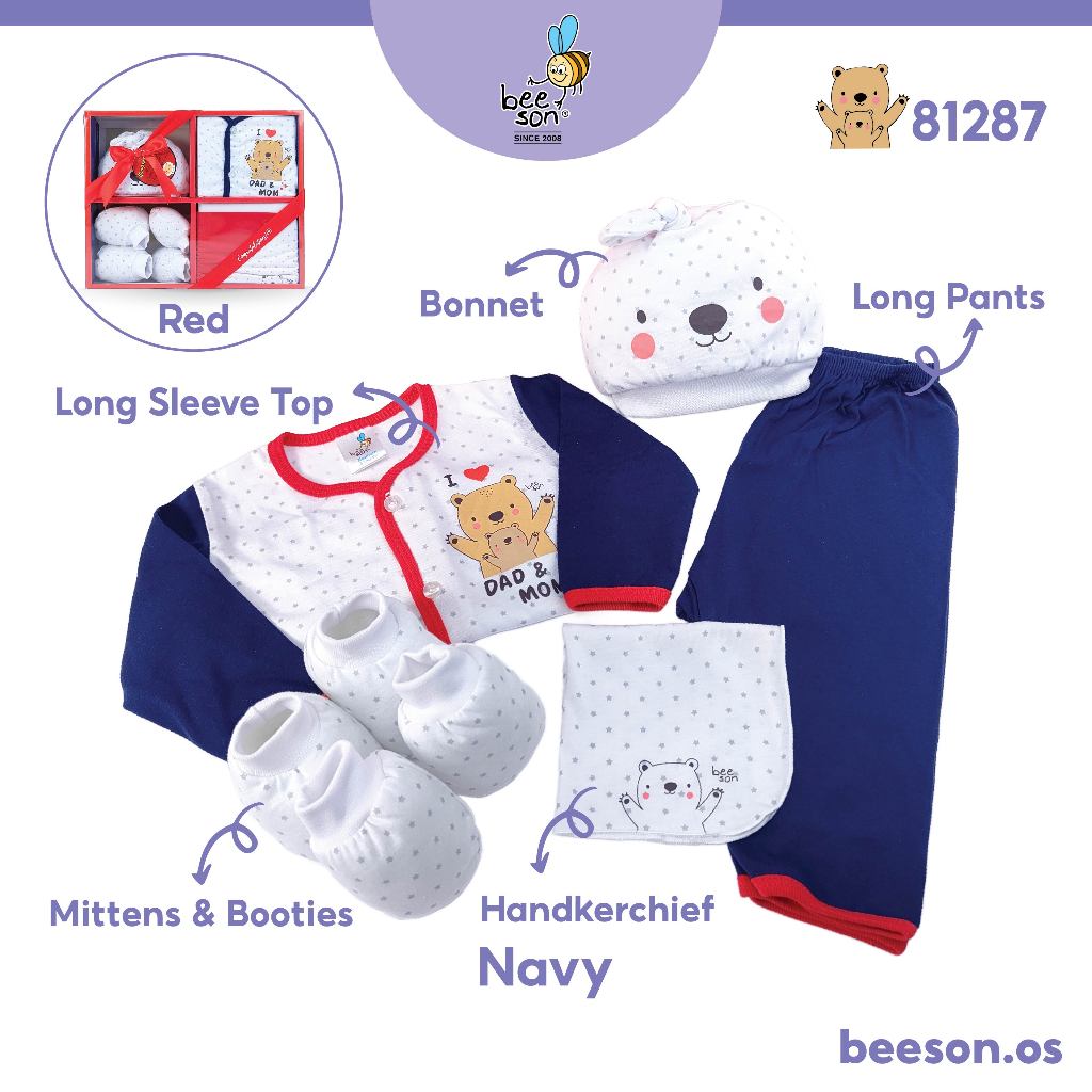 Beeson 6in1 Newborn Baby Boy / Girl Hamper Gift Set Box 81287