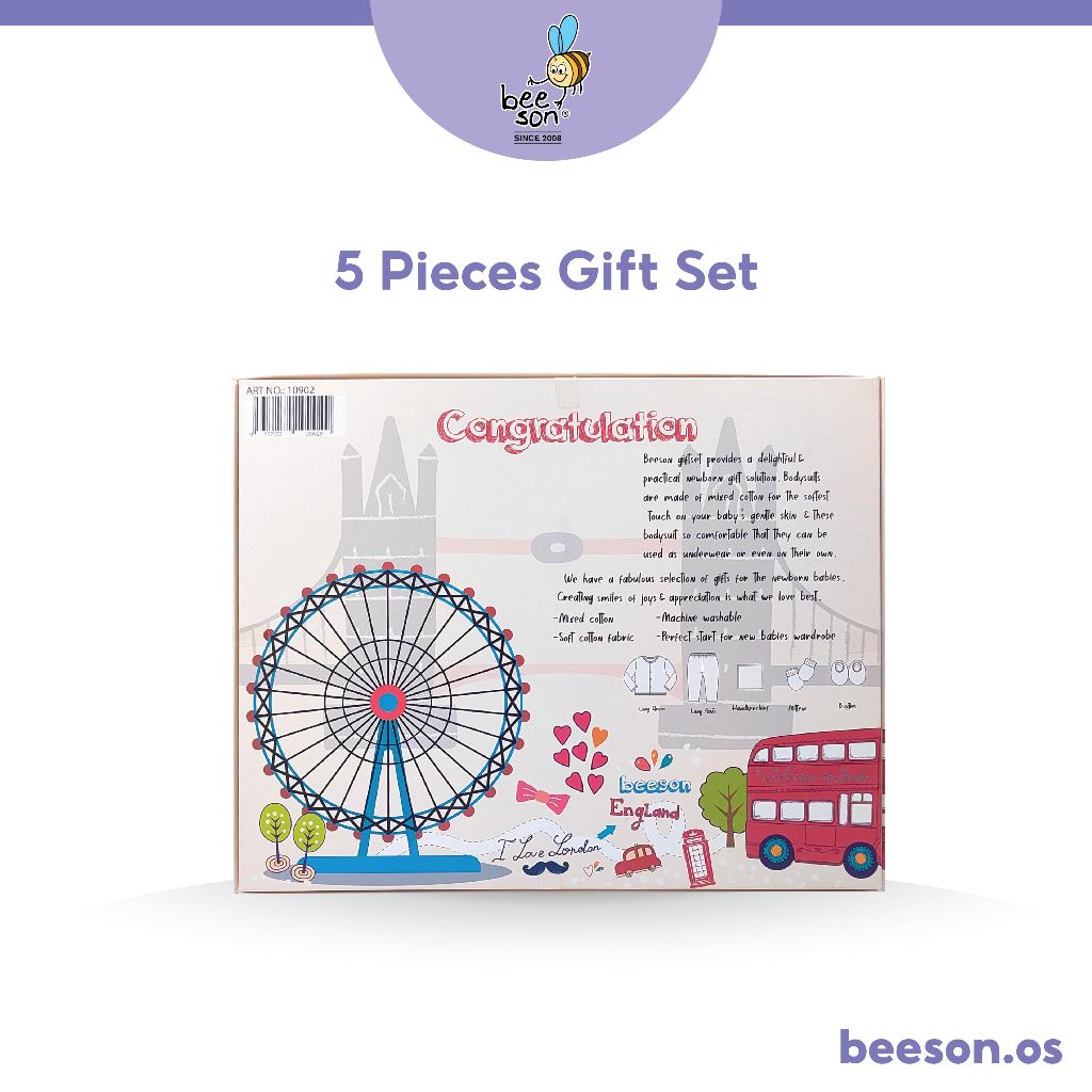 Beeson 5in1 Newborn Baby Boy / Girl Hamper Gift Set Box 10902