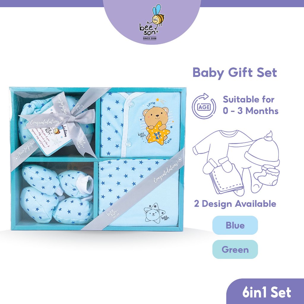 Beeson 6in1 Newborn Baby Boy / Girl Hamper Gift Set Box 81284