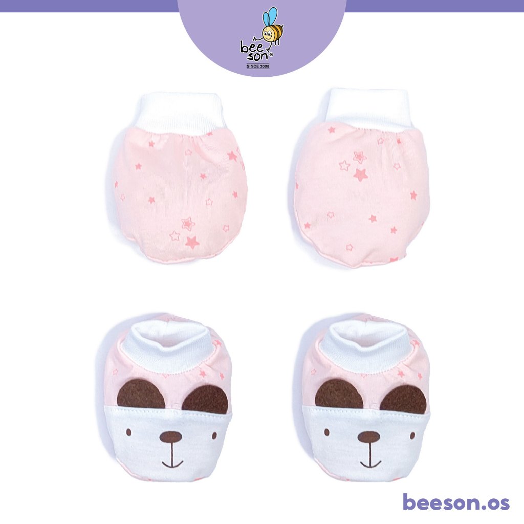 Beeson Newborn Baby Girl Mittens & Booties Set 10568