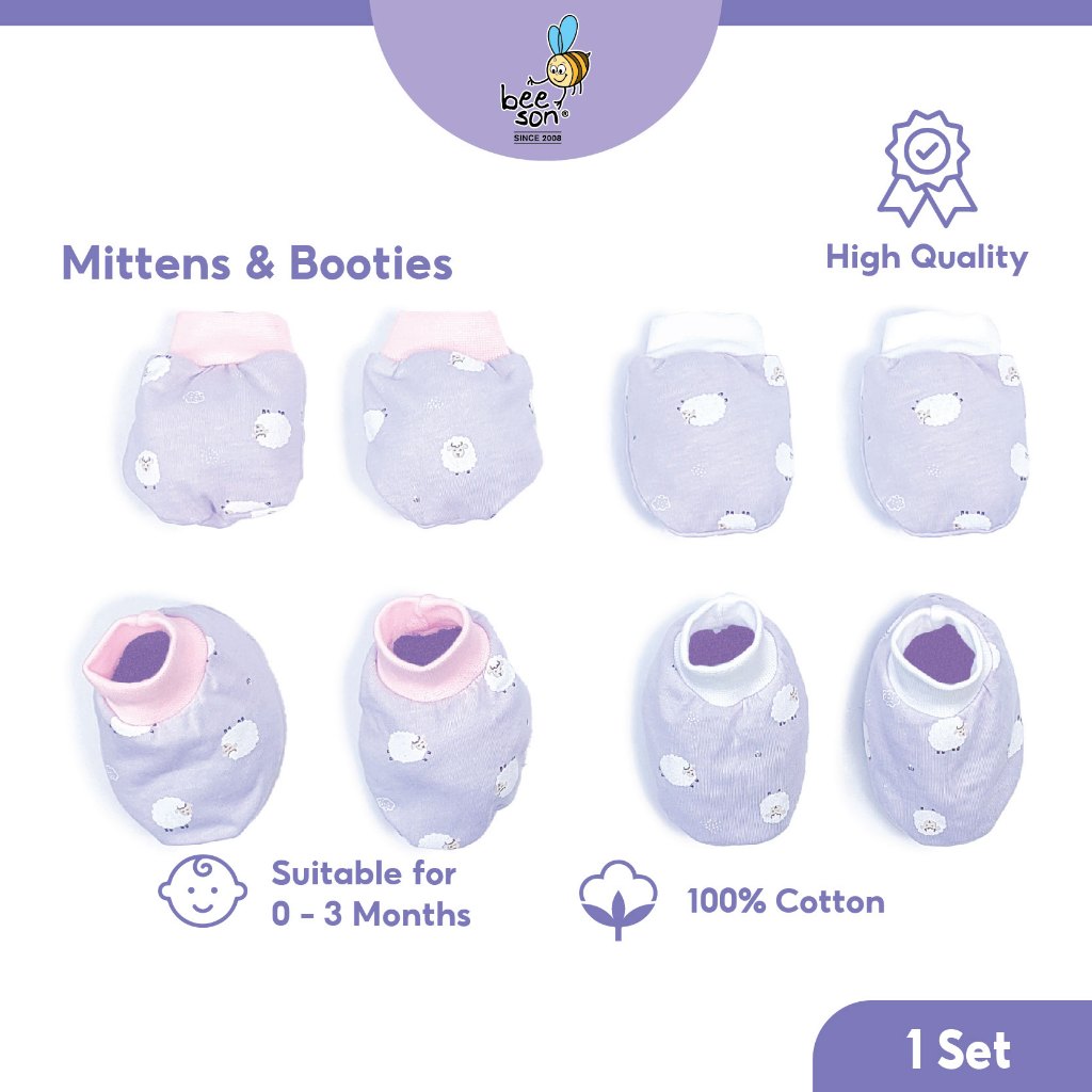 Beeson Newborn Baby Unisex Mittens & Booties Set 10564