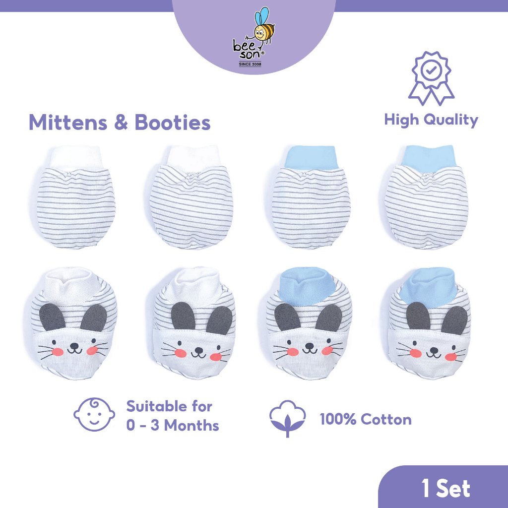 Beeson Newborn Baby Unisex Mittens & Booties Set 10567