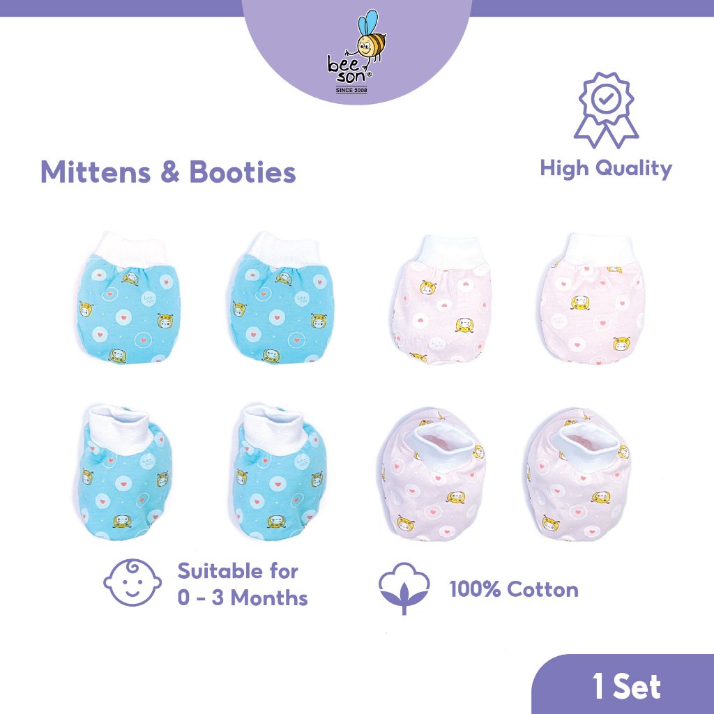 Beeson Newborn Baby Unisex Mittens & Booties Set 10561