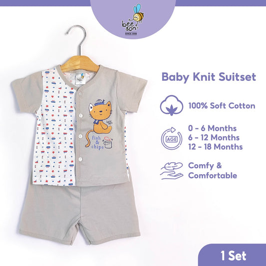 Beeson Newborn Baby Boy Short Sleeve with Short Pants Suit Set 12175