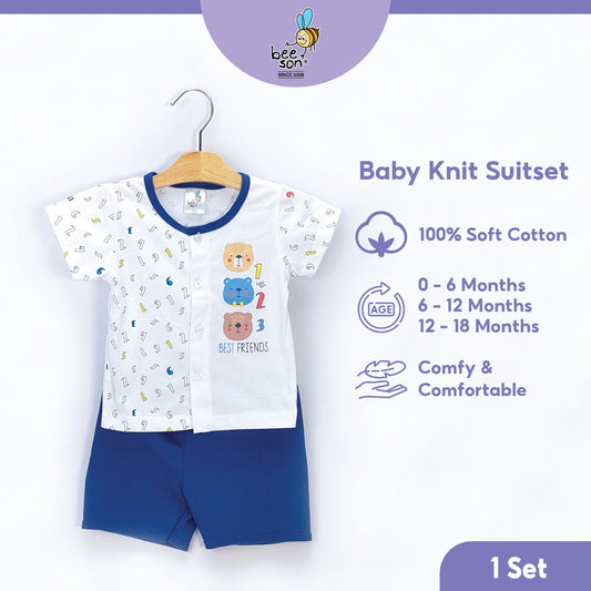 Beeson Newborn Baby Boy Short Sleeve with Short Pants Suit Set 12232