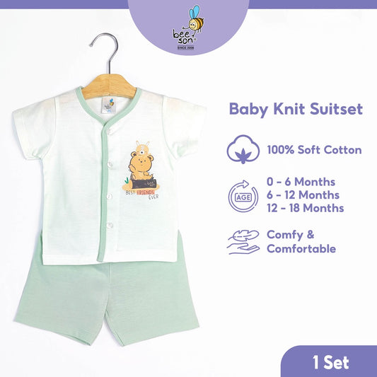 Beeson Newborn Baby Boy Short Sleeve with Short Pants Suit Set 13325