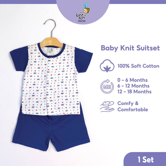 Beeson Newborn Baby Boy Short Sleeve with Short Pants Suit Set 12176