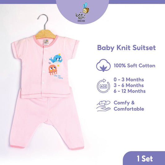 Beeson Newborn Baby Girl Short Sleeve with Long Pants Suit Set 13353