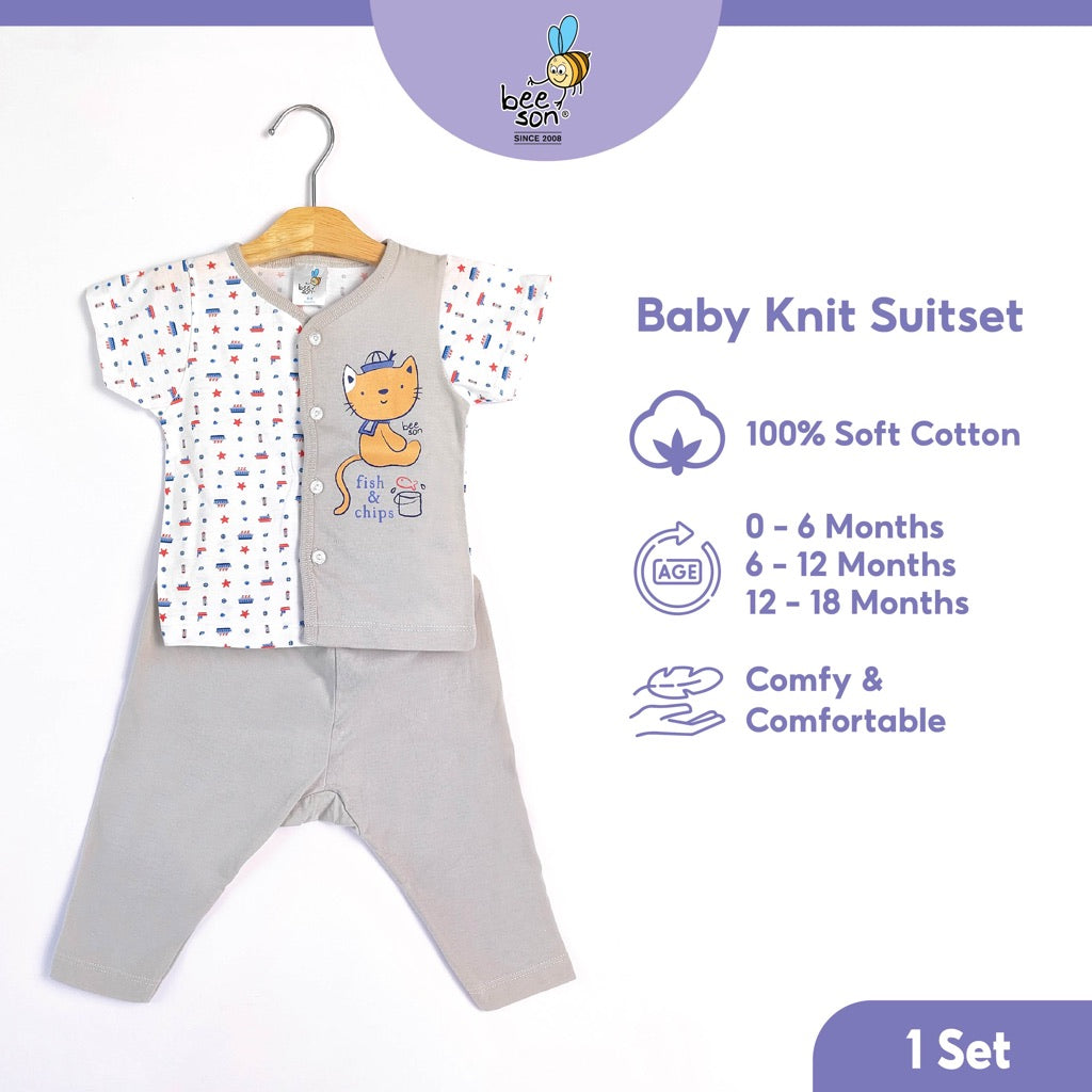 Beeson Newborn Baby Boy Short Sleeve with Long Pants Suit Set 12177