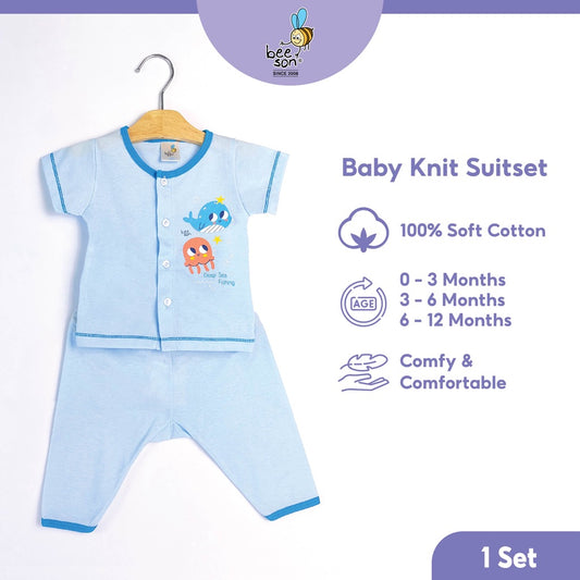 Beeson Newborn Baby Boy Short Sleeve with Long Pants Suit Set 13353