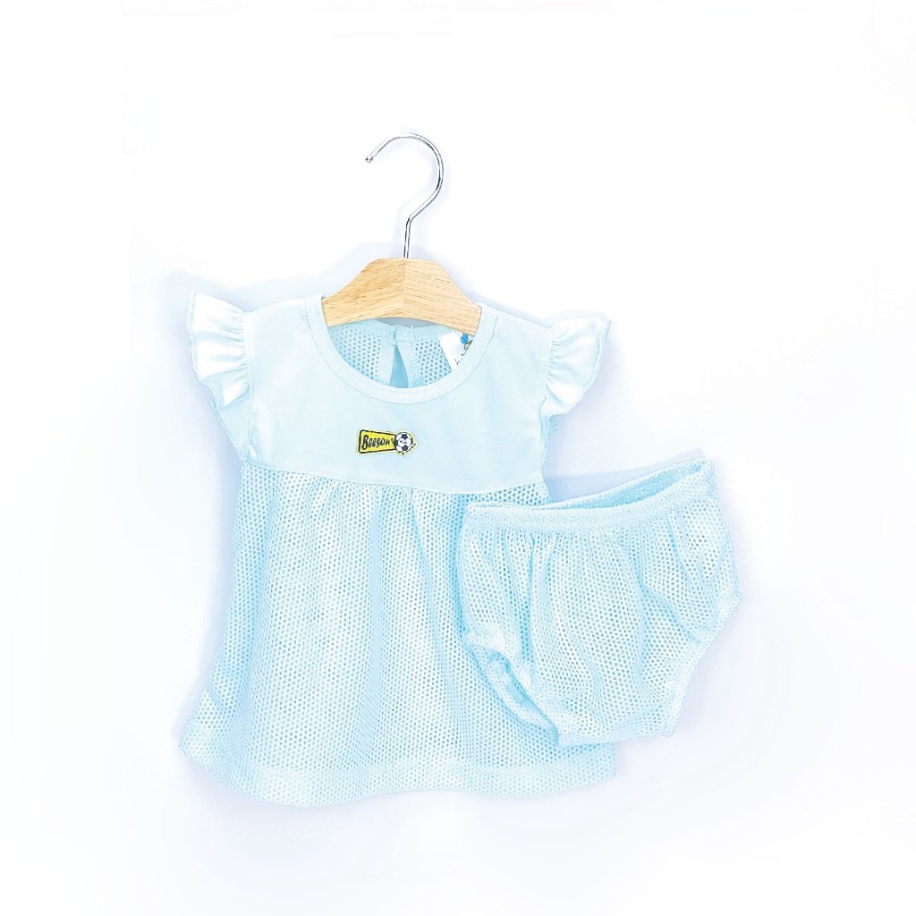 Beeson Newborn Baby Girl Mixed Eyelet Knit Dress With Panty 13005