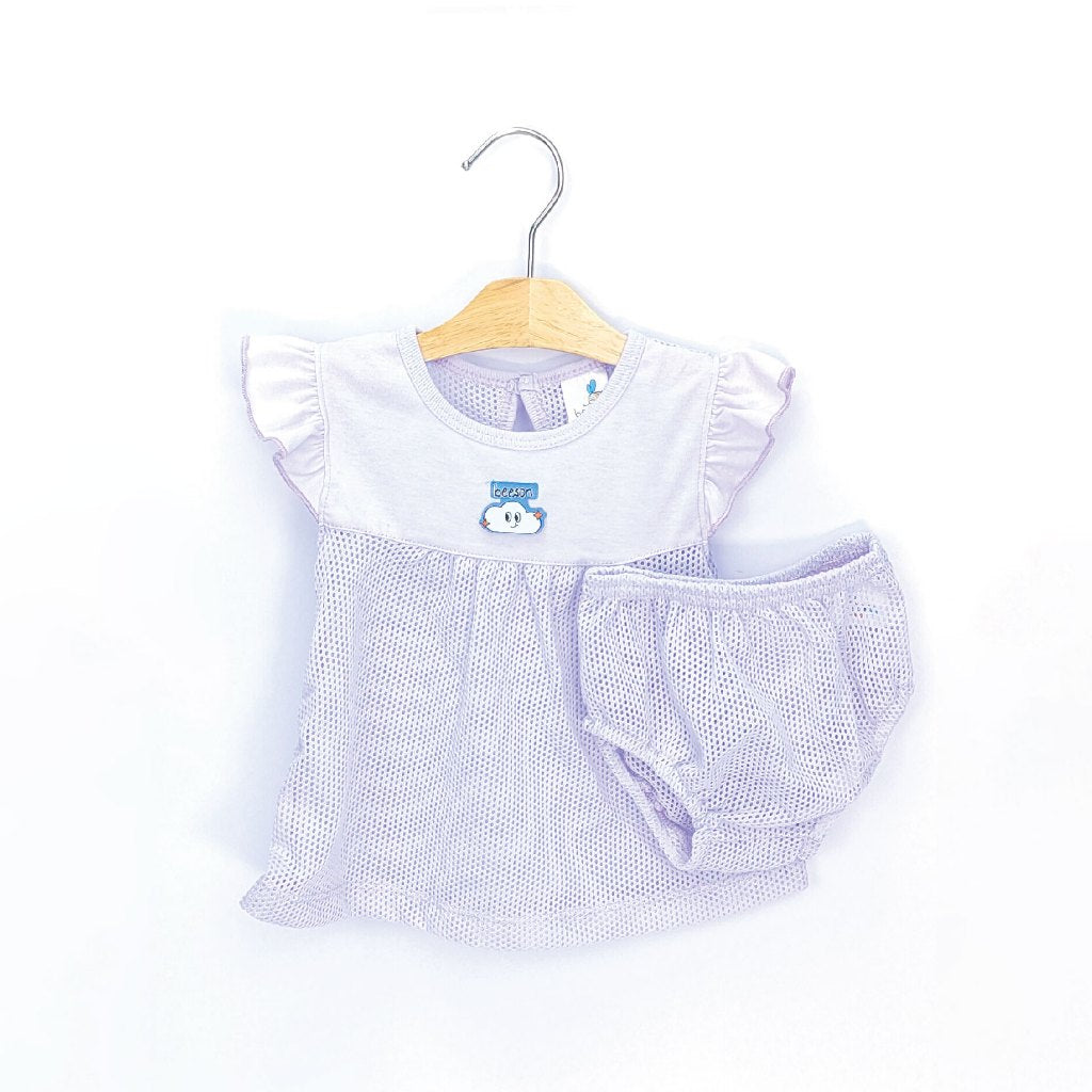 Beeson Newborn Baby Girl Mixed Eyelet Knit Dress With Panty 13005