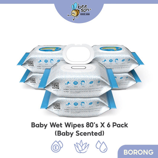 Beeson Baby Wet Wipes Powder Scent (80’s x 6) 10834