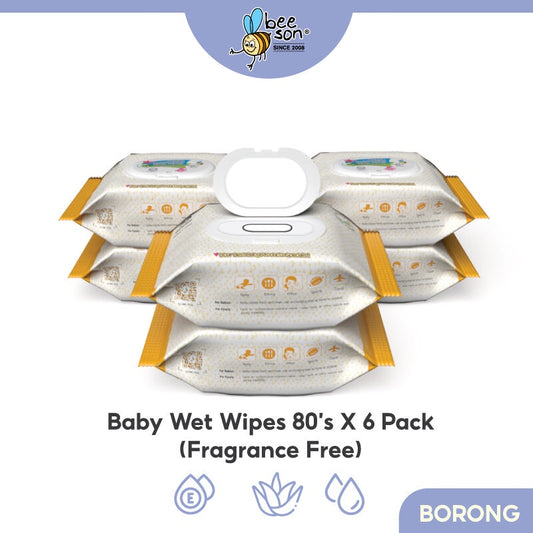 Beeson Baby Wet Wipes Fragrance Free (80’s x 6) 10830