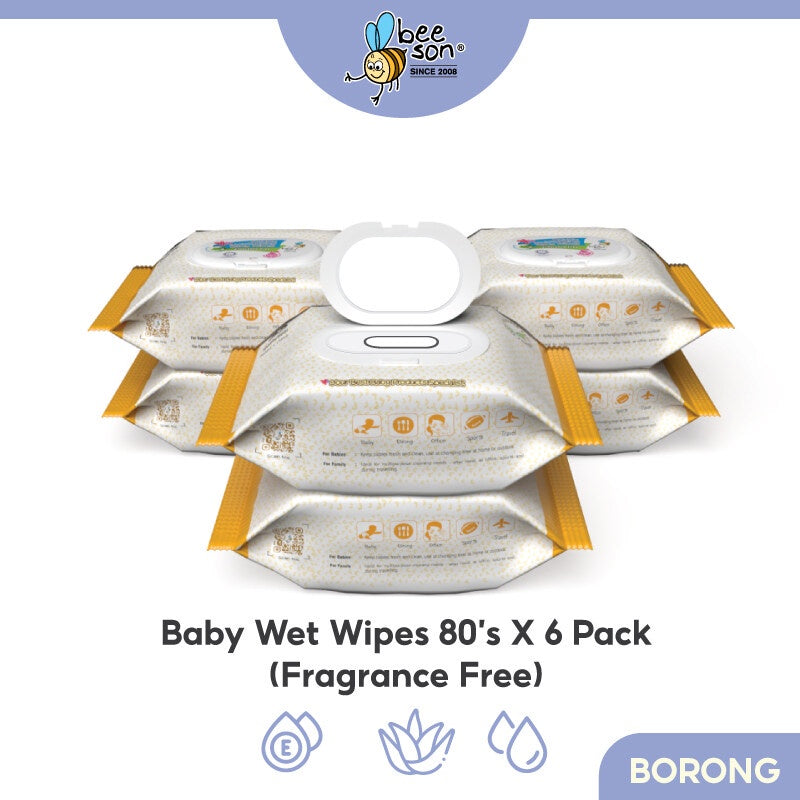 Beeson Baby Wet Wipes Fragrance Free (80’s x 6) 10830