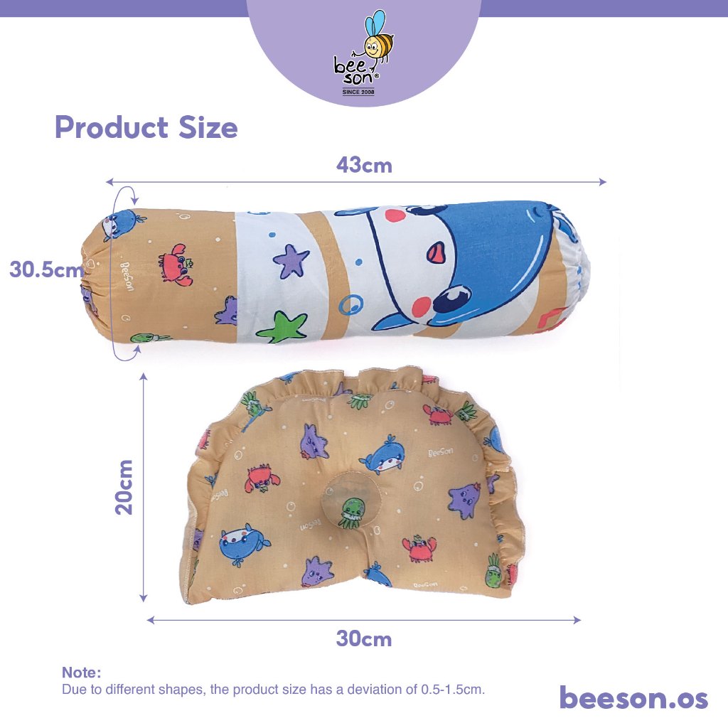 Beeson 3in1 Baby Bedding Set With Bolsters + Dimple Pillow + Mattress 10750