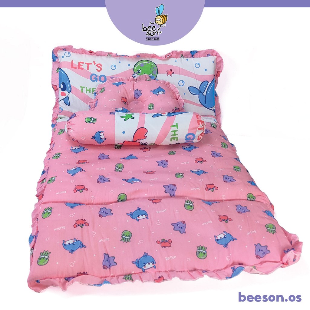 Beeson 3in1 Baby Bedding Set With Bolsters + Dimple Pillow + Mattress 10750