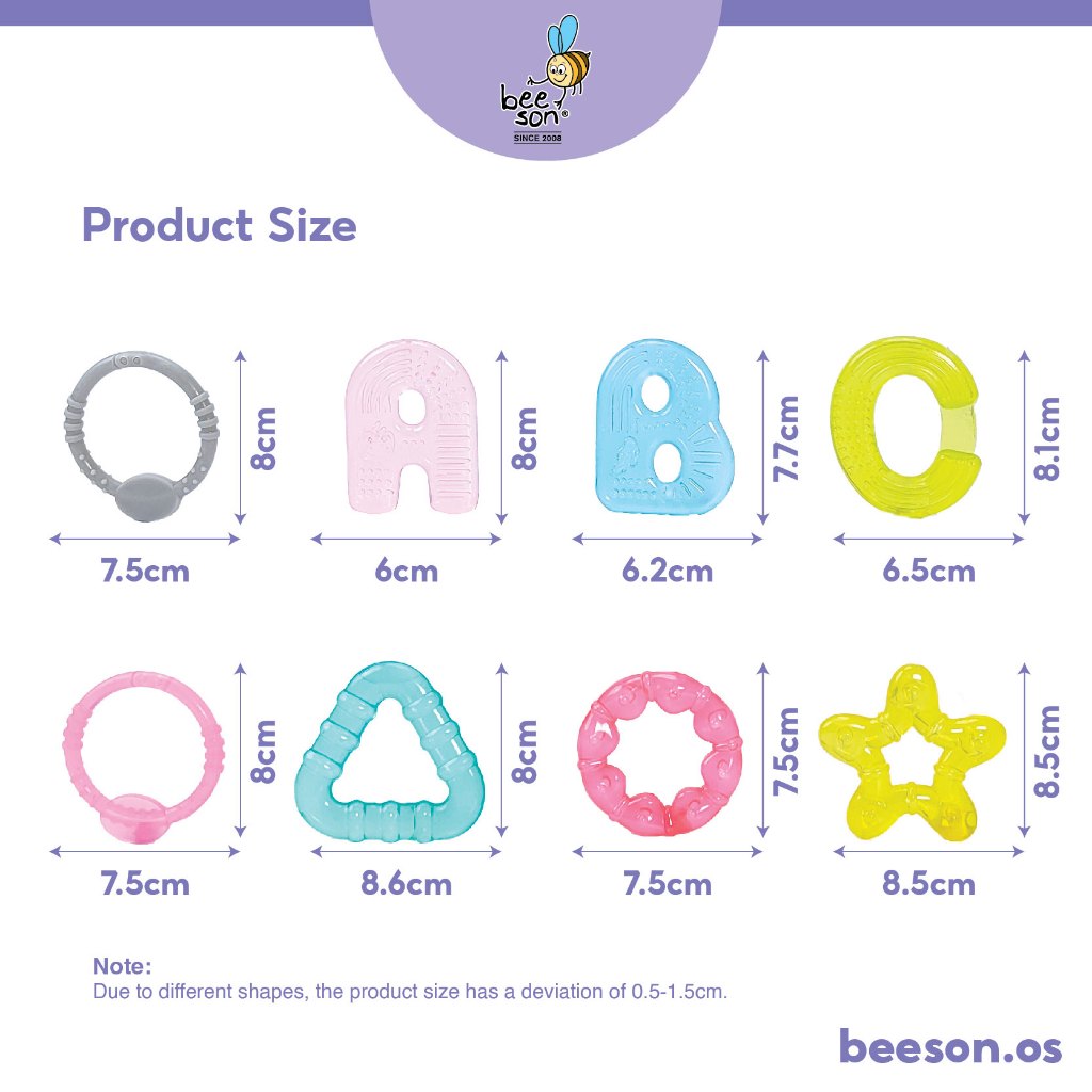 Beeson 3in1 Soft Water Filled Silicone Baby Teether 80810