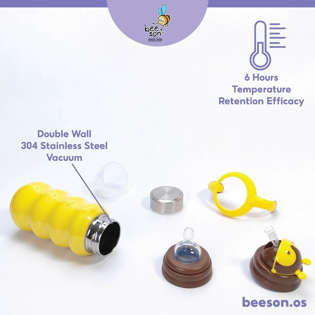 Beeson 300ml 3in1 Stainless Steel Thermal Baby Feeding Bottle 80593