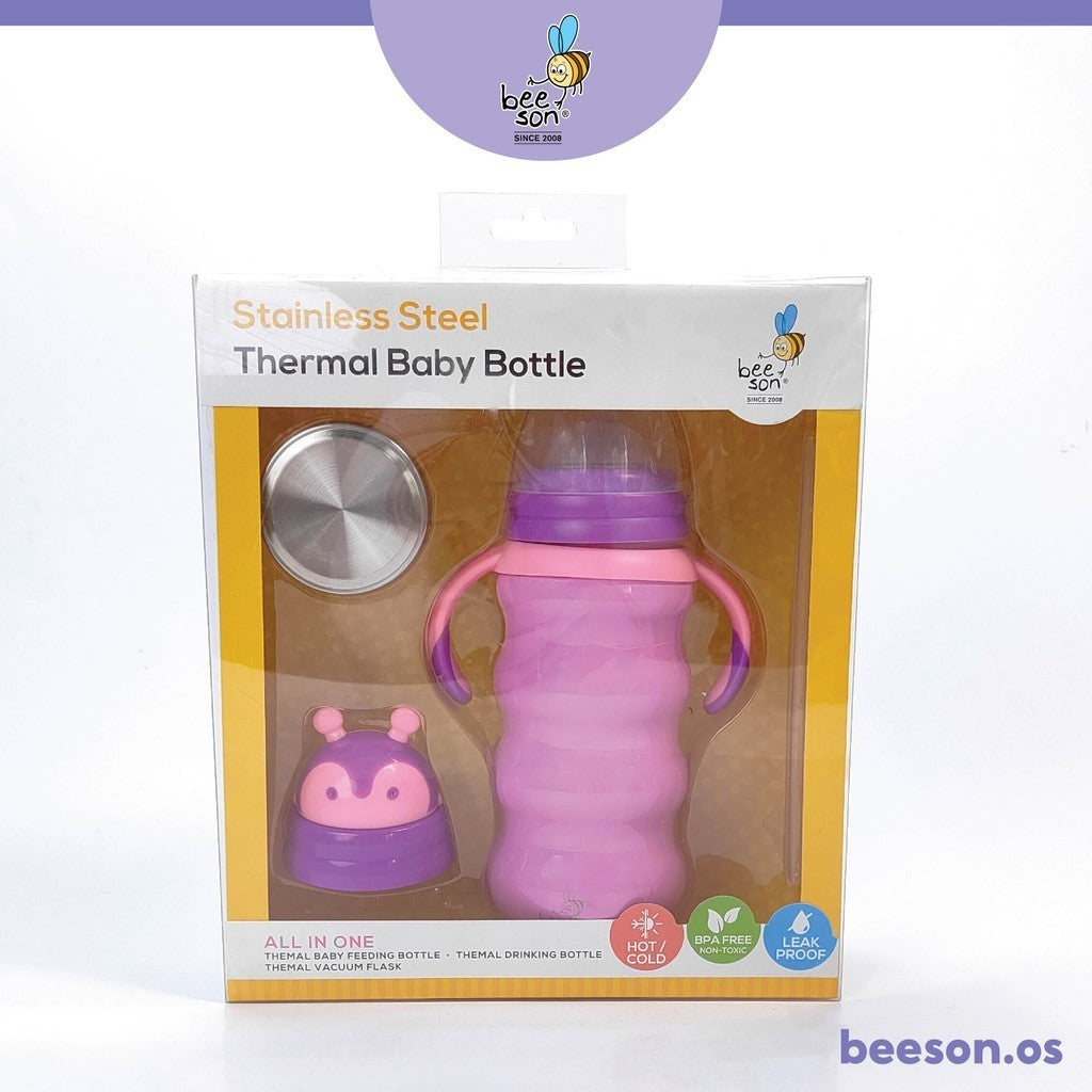 Beeson 300ml 3in1 Stainless Steel Thermal Baby Feeding Bottle 80593