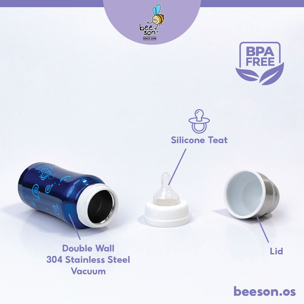 Beeson 200ml Stainless Steel Thermal Baby Feeding Bottle 80720 80592