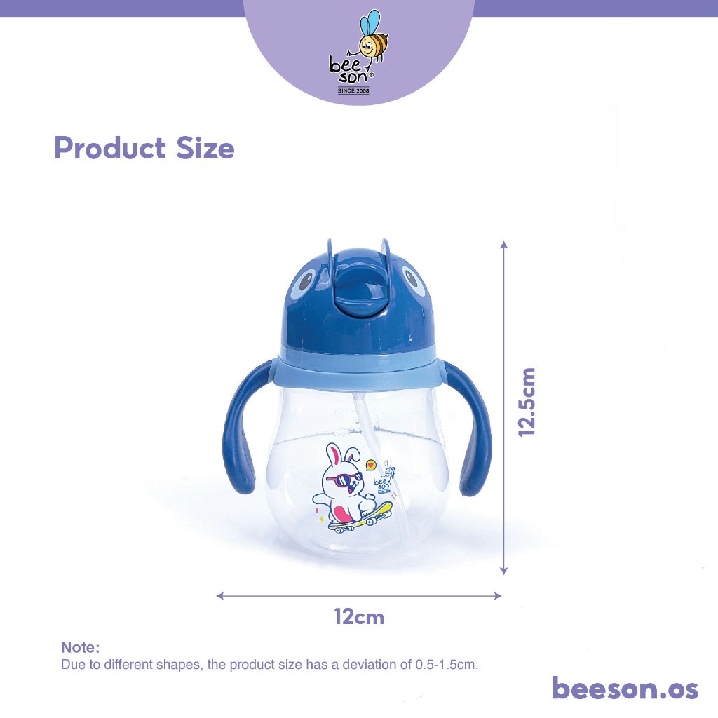 Beeson 7oz/210ml Kids Water Bottle With Straw & Handle 85844