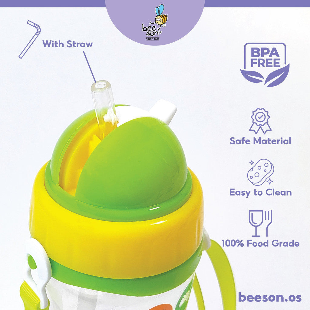 Beeson 360ml Kids Water Bottle With Straw 85842