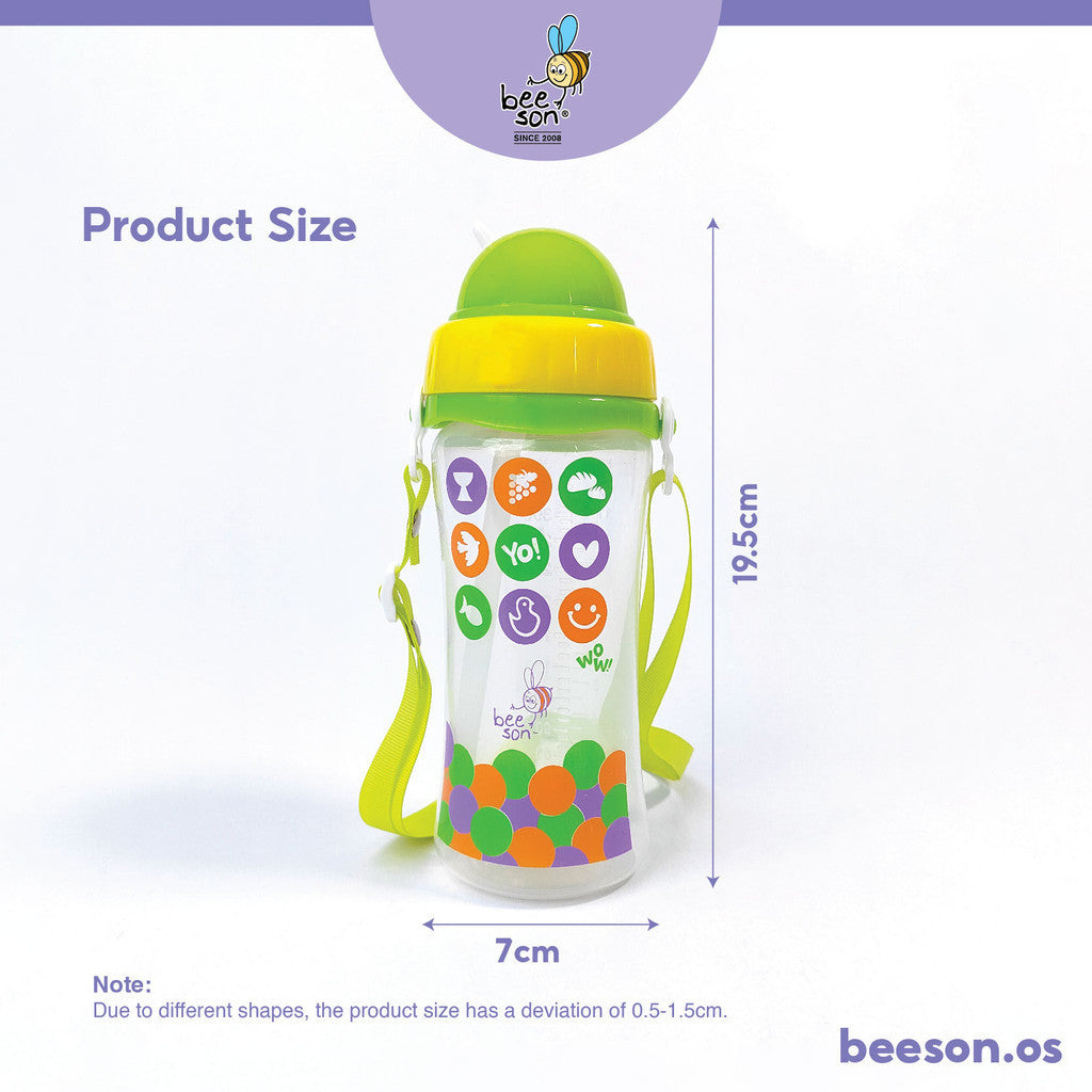 Beeson 360ml Kids Water Bottle With Straw 85842