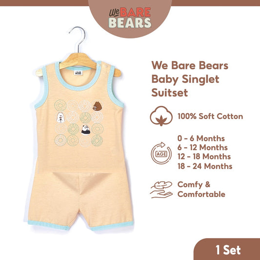 We Bare Bears Baby Boy Singlet with Short Pants Suit Set 30014